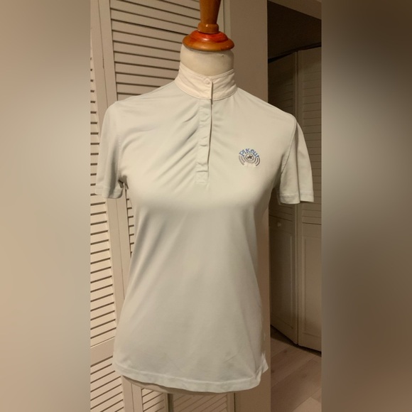 Pikeur Sports Short-Sleeve Show Shirt Light Blue w/ White Collar Size 38(US 6–8) - Picture 5 of 8